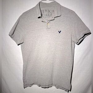 American Eagle Outfitters Light Gray Polo Shirt